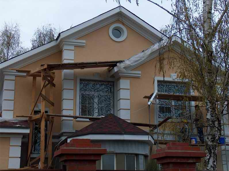 утепление домов пенопластом з нанесением штукатурок  